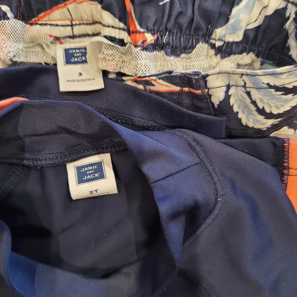Janie and Jack Swimming Shorts and Rashguard Top - Picture 4 of 7